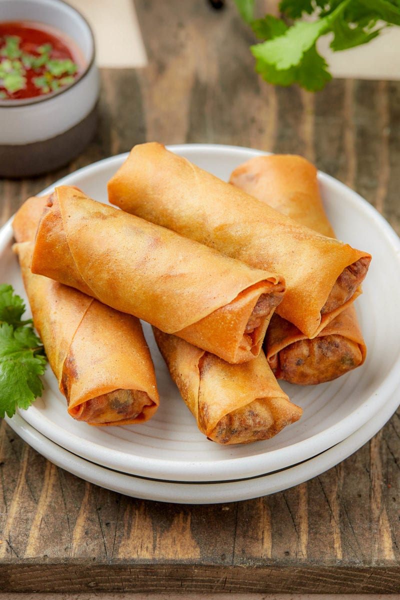 spring rolls on a plate