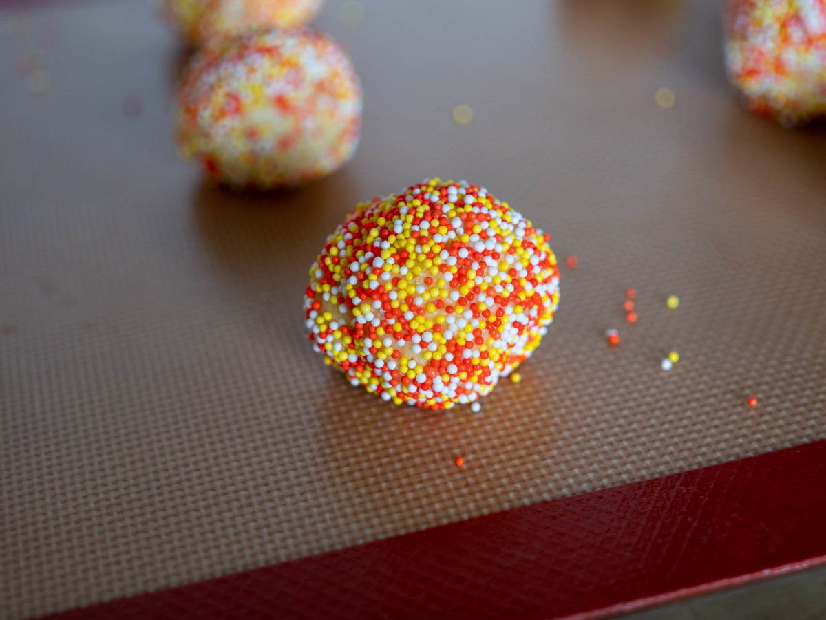 cookie ball with sprinkles