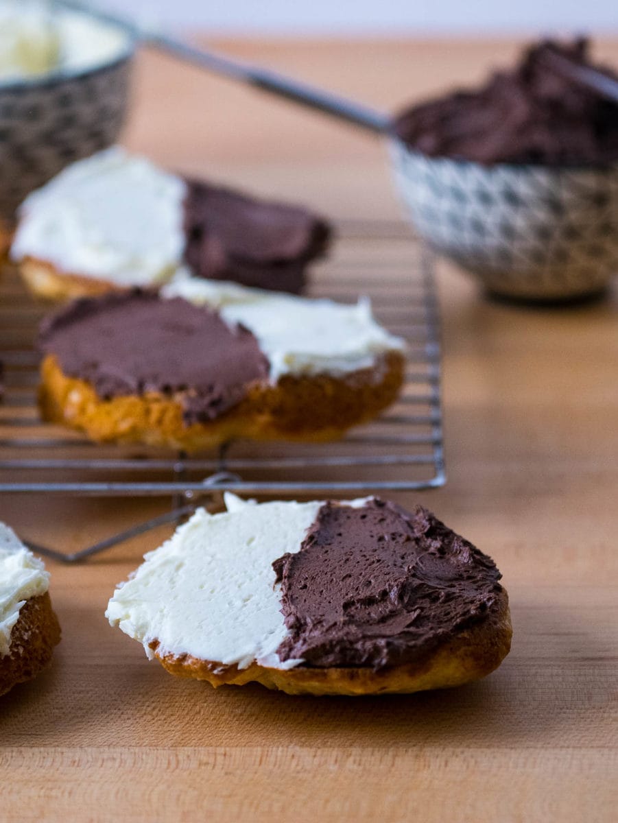 frosted half moon cookies