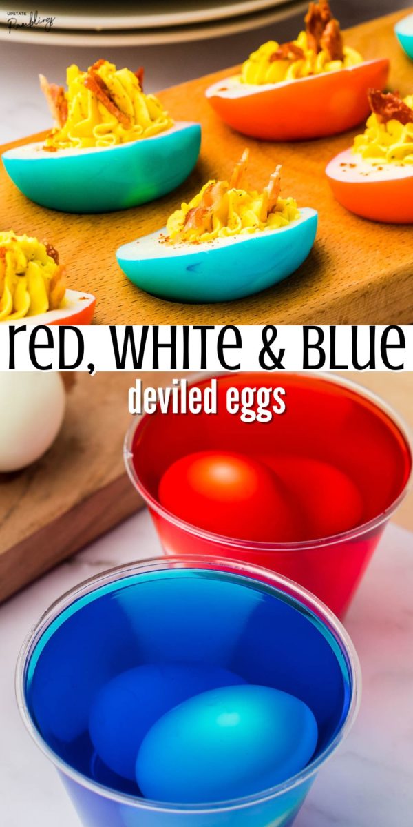 red, white and blue deviled eggs collage pin