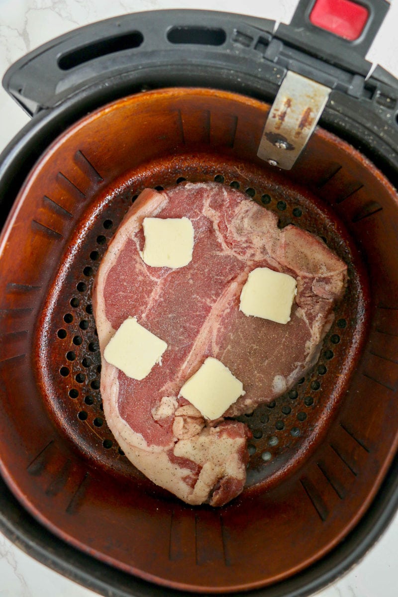 porterhouse steak in air fryer with butter