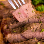 air fryer steak on a fork