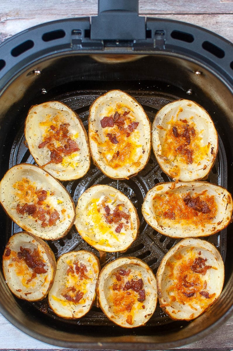 top view of potato skins after air frying