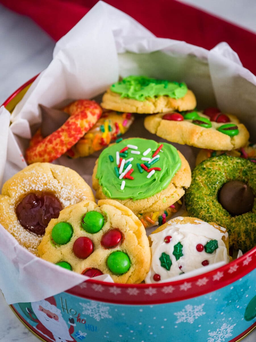 christmas cookies in a gift box