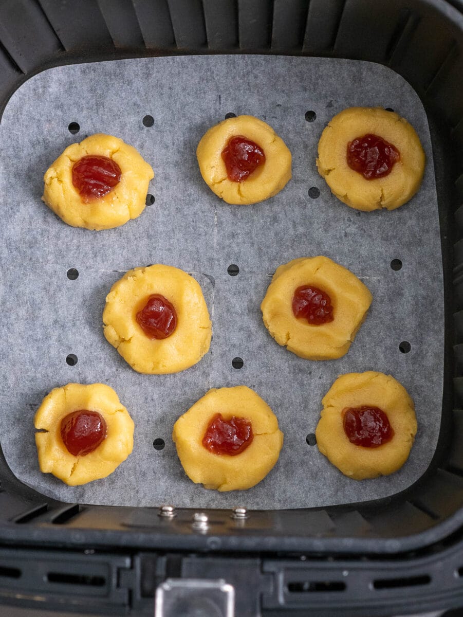 thumbprint cookies before baking