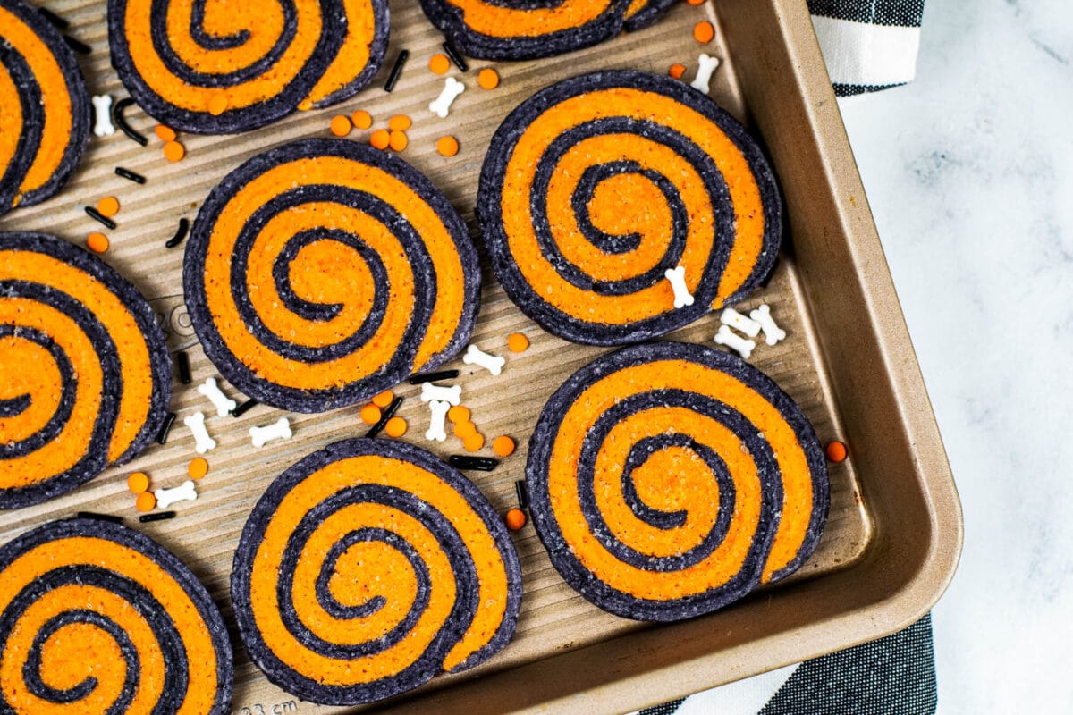 top view of pinwheel cookies