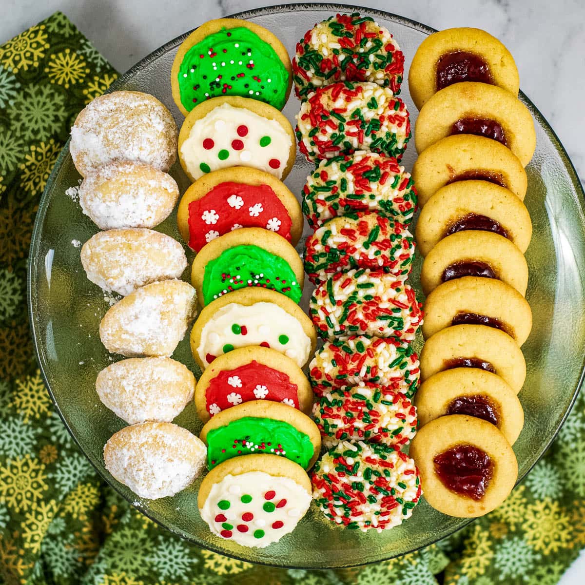 plate of christmas cookies
