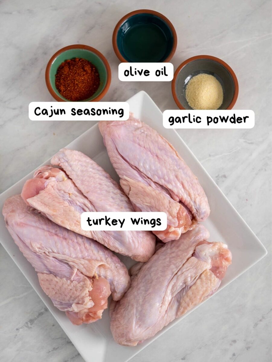 labeled air fryer turkey wing ingredeint photo