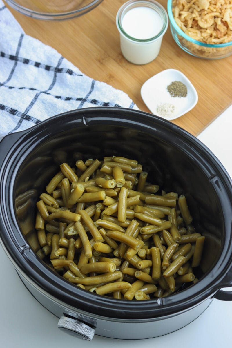canned green beans in slow cooker