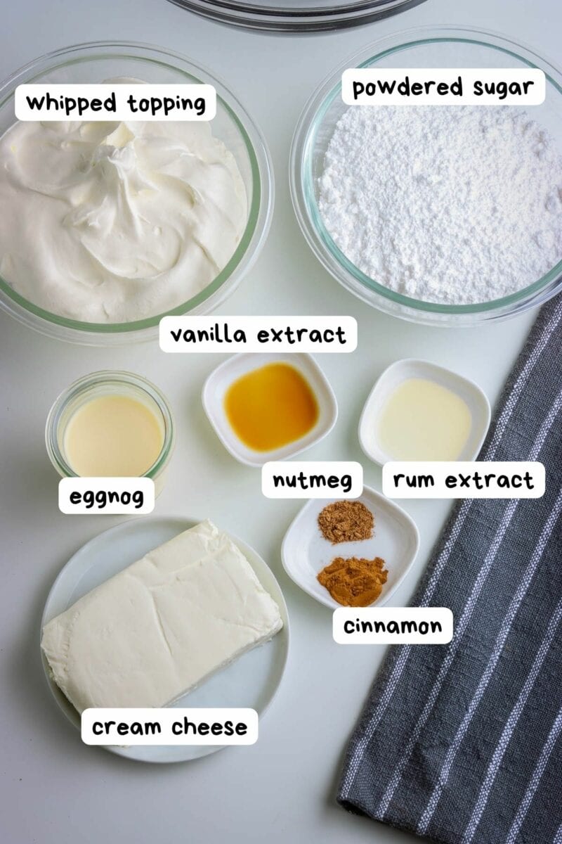 labeled ingredient photo eggnog dip