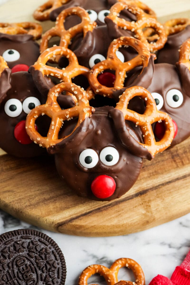 closeup of reindeer cookie