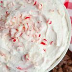 top view of peppermint cheesecake dip