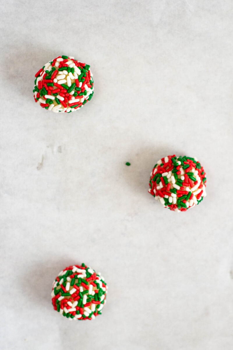 cookie dough balls with sprinkles