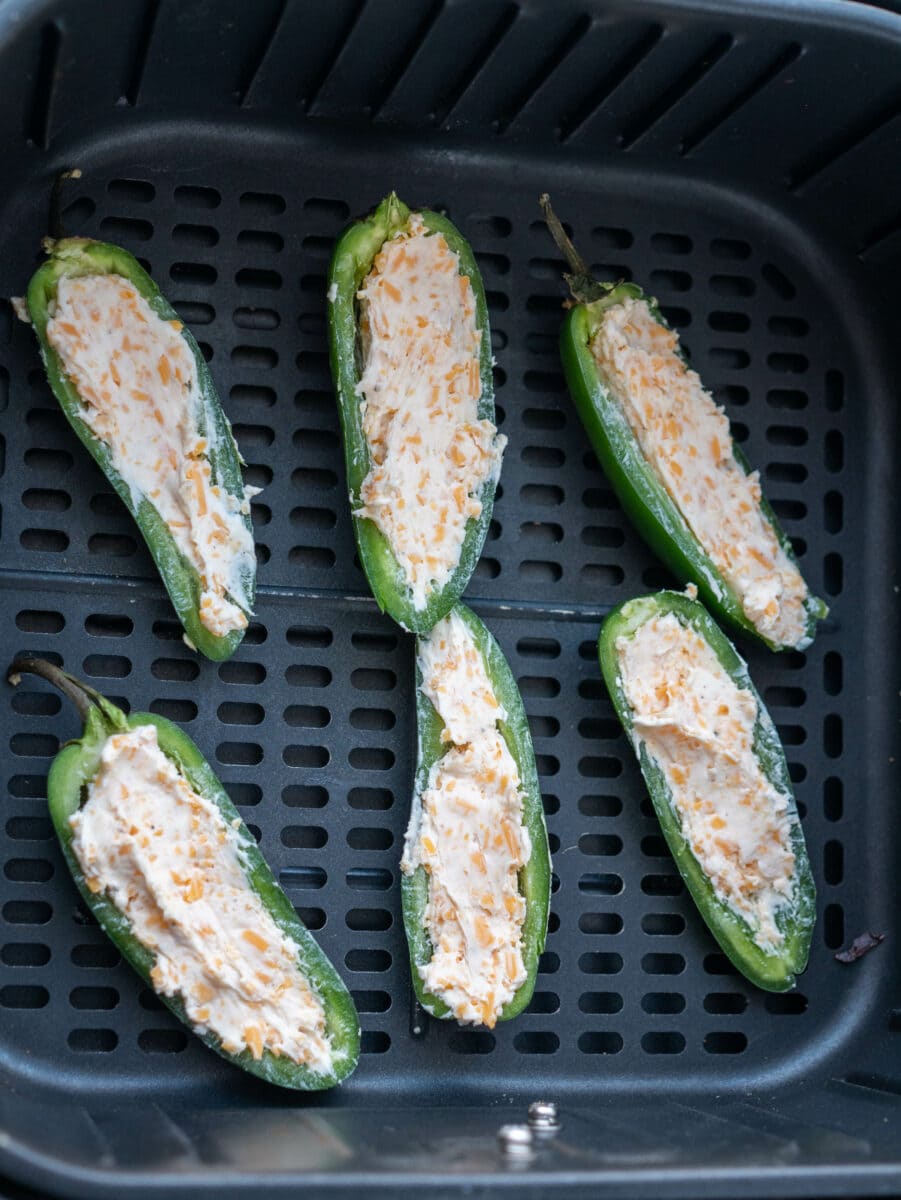 Jalapeño poppers before air frying.