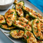 plate of air fryer jalapeno poppers.