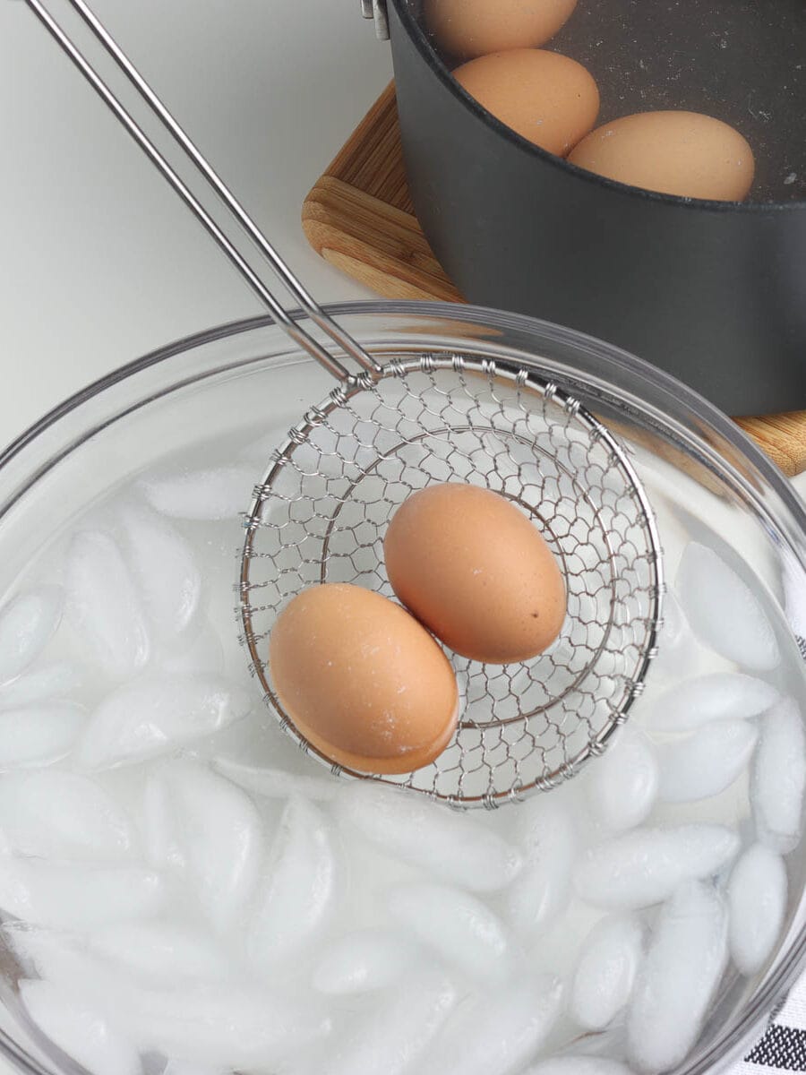 cooling eggs.