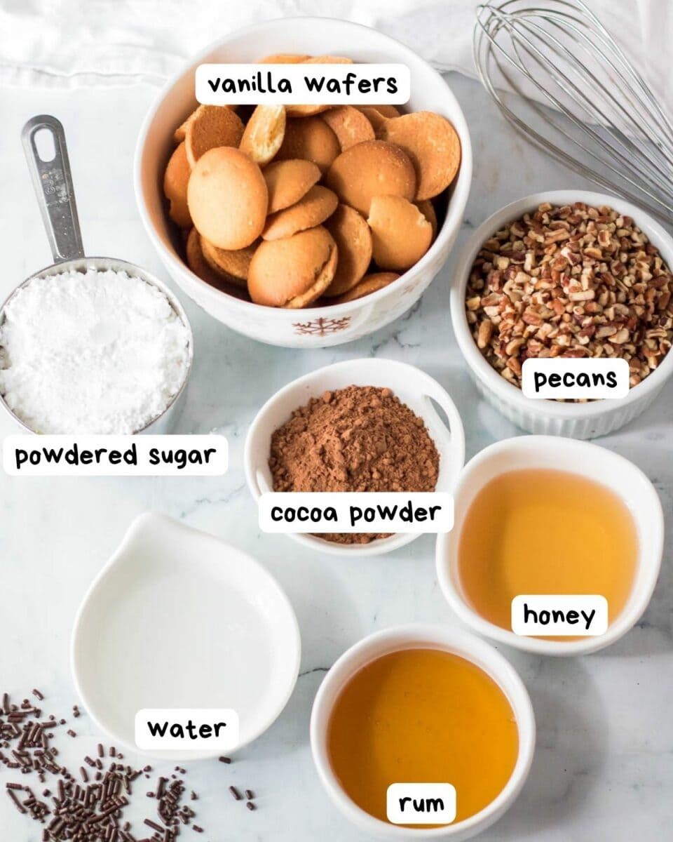 ingredients for rum balls