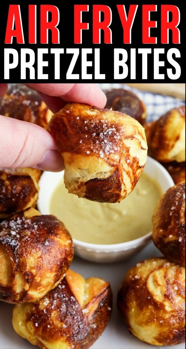 pinterest pin air fryer pretzel bites.