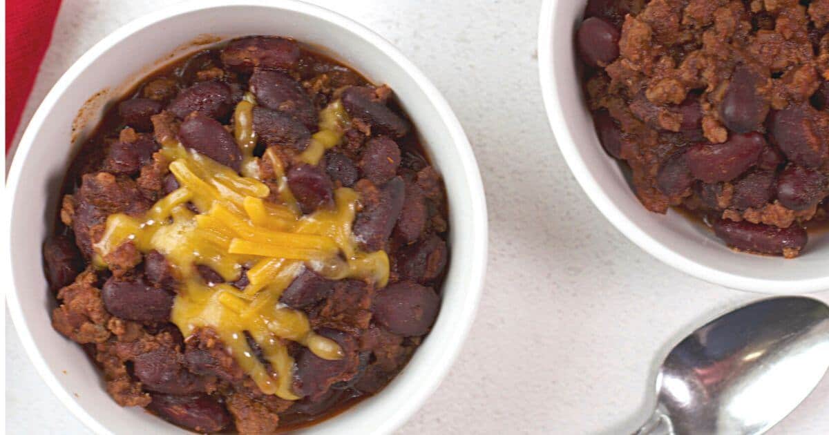 Crock Pot Chili For Two - Little Bit Recipes