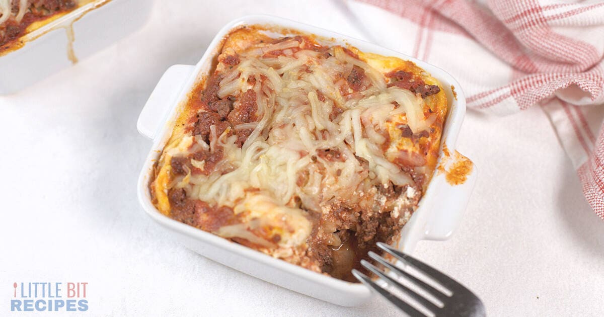 Single Serve Individual Lasagna - Little Bit Recipes