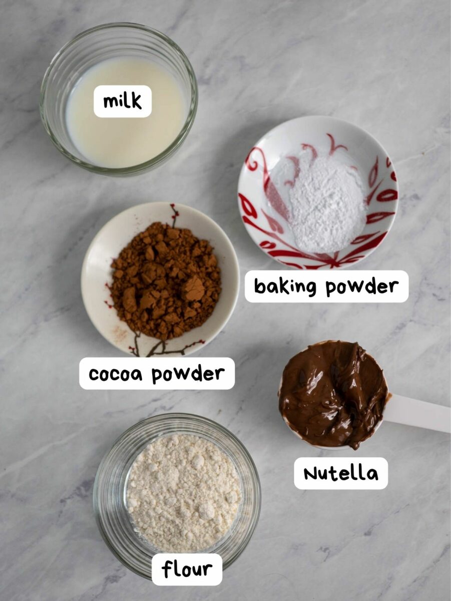 nutella mug cake ingredients