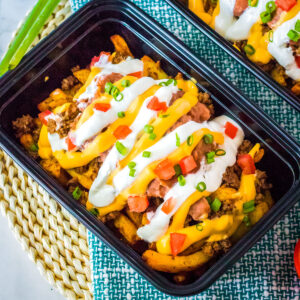 top view of copycat taco bell nacho fries supreme