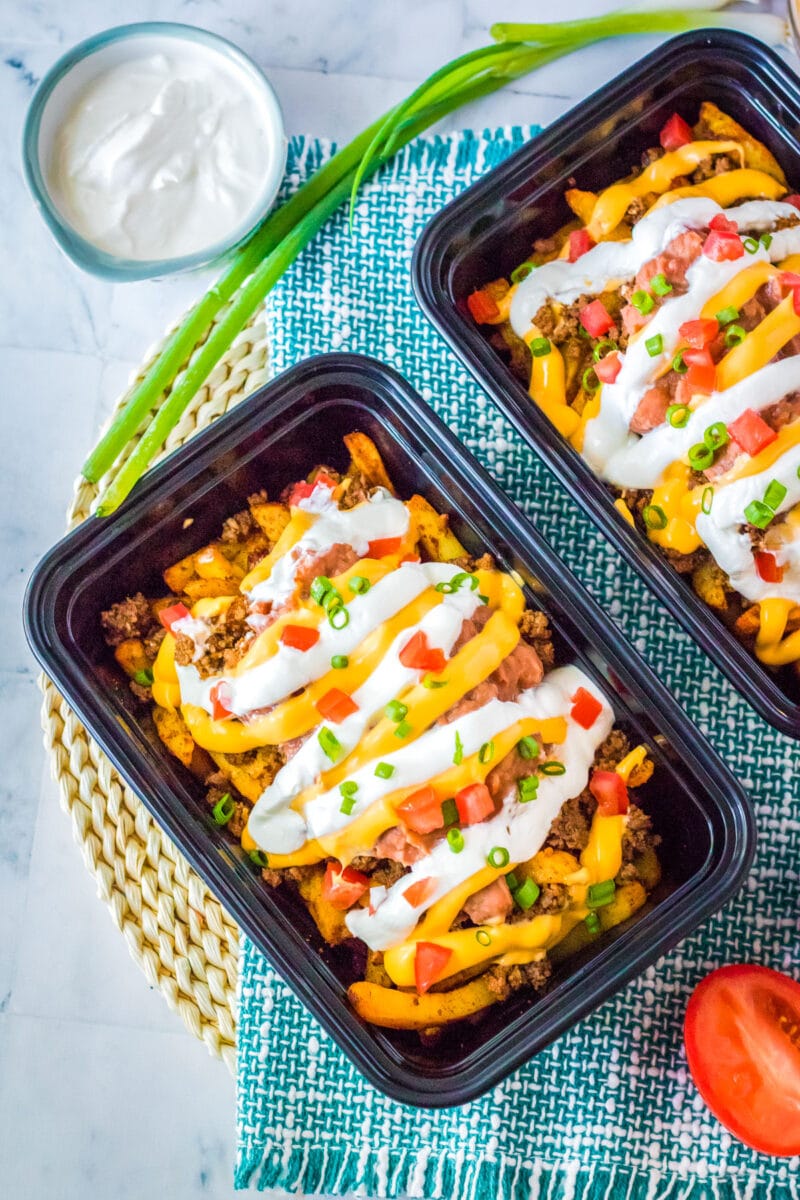 top view of taco bell nacho fries supreme copycat recipe