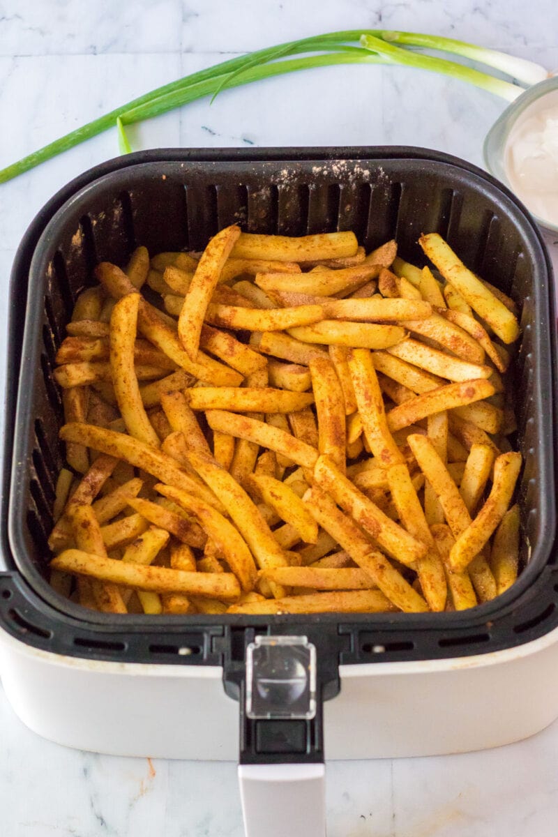 air fry the french fries.