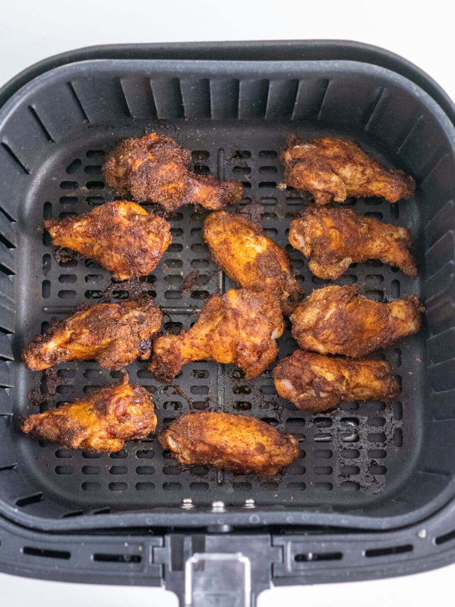 wings after air frying.