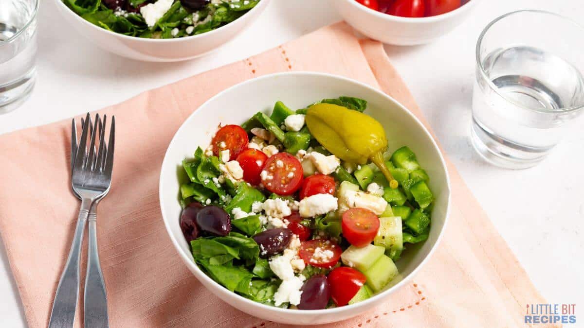 Chopped Greek Salad - Little Bit Recipes