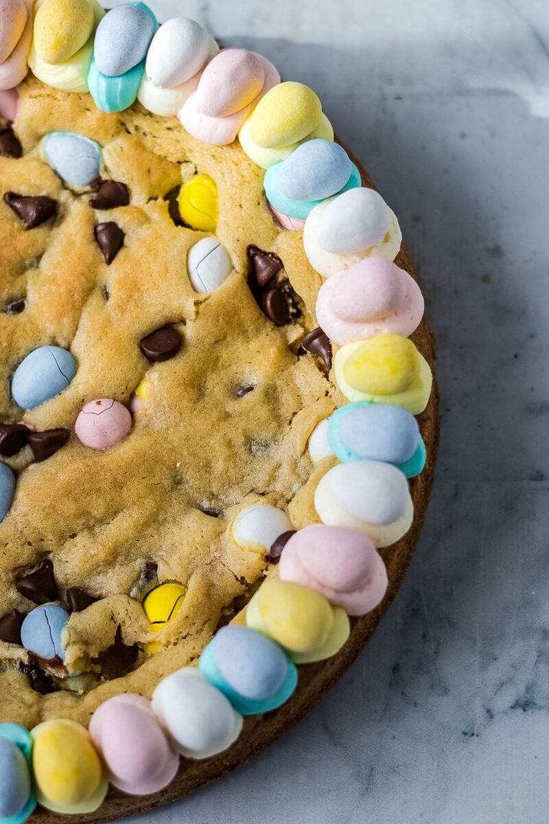 half of the Easter cookie cake.