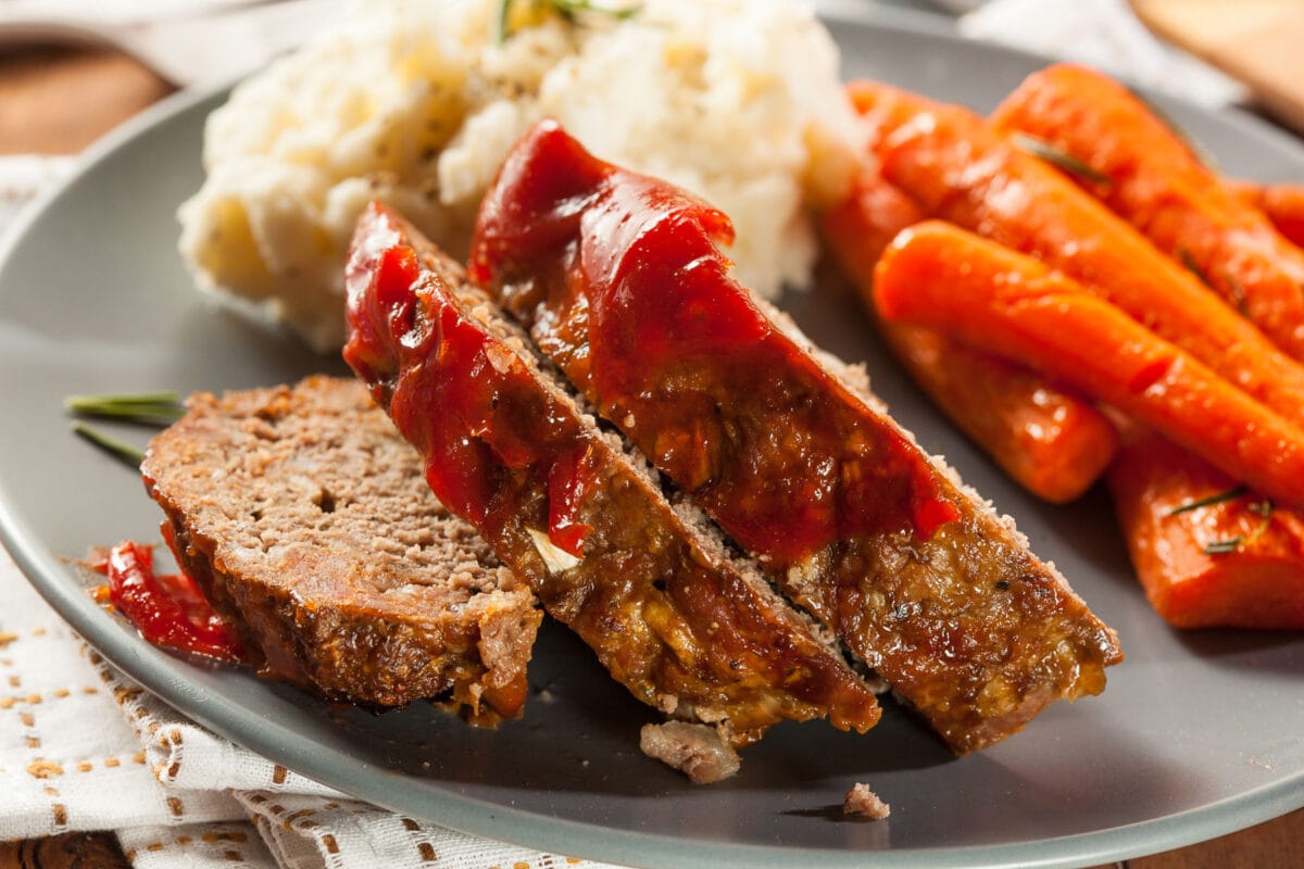 meatloaf on a plate.