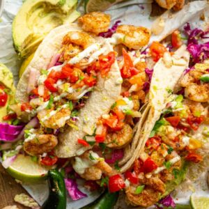 Cajun shrimp tacos closeup - Girl Carnivore
