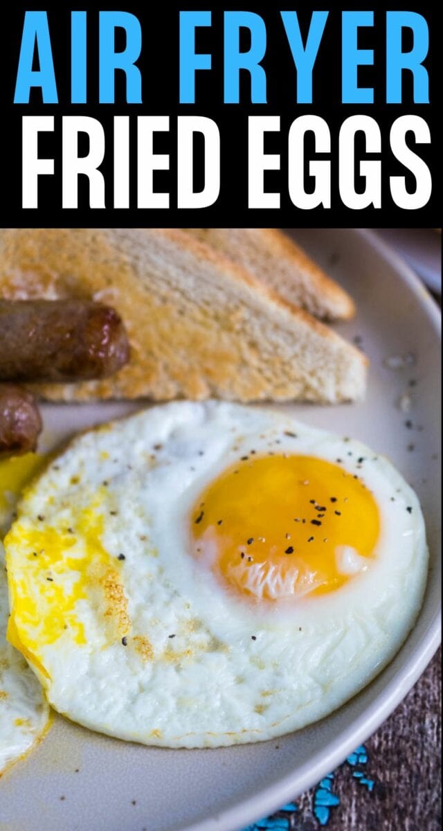 pinterest image for how to make fried egg in air fryer.