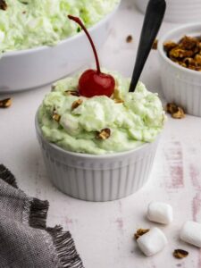 closeup of a bowl of watergate salad.
