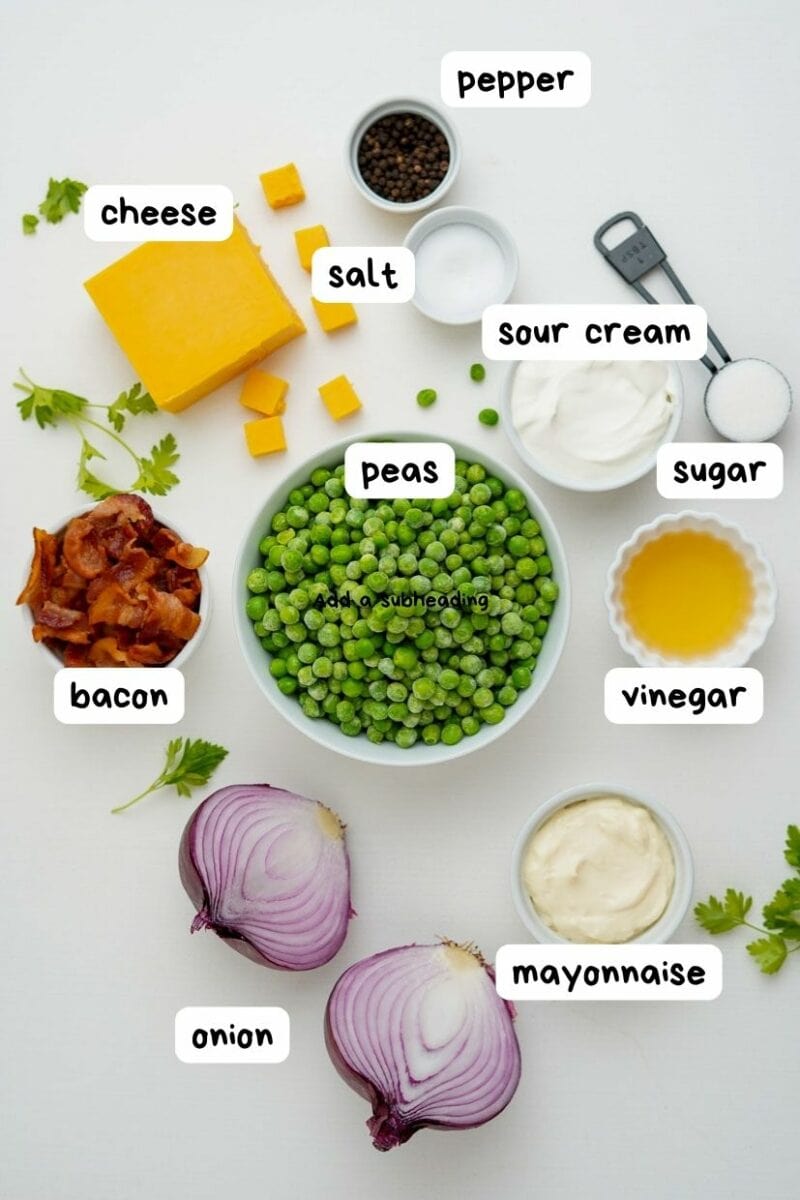 ingredients for pea salad.