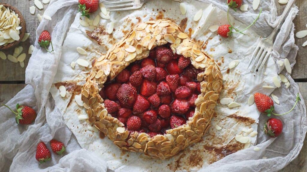 Strawberry Almond Galette. Photo credit: Running to the Kitchen.