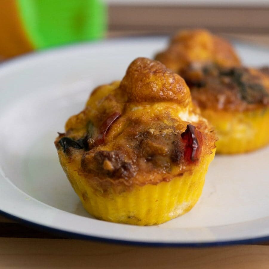 air fryer egg cups made in silicone muffin cups.