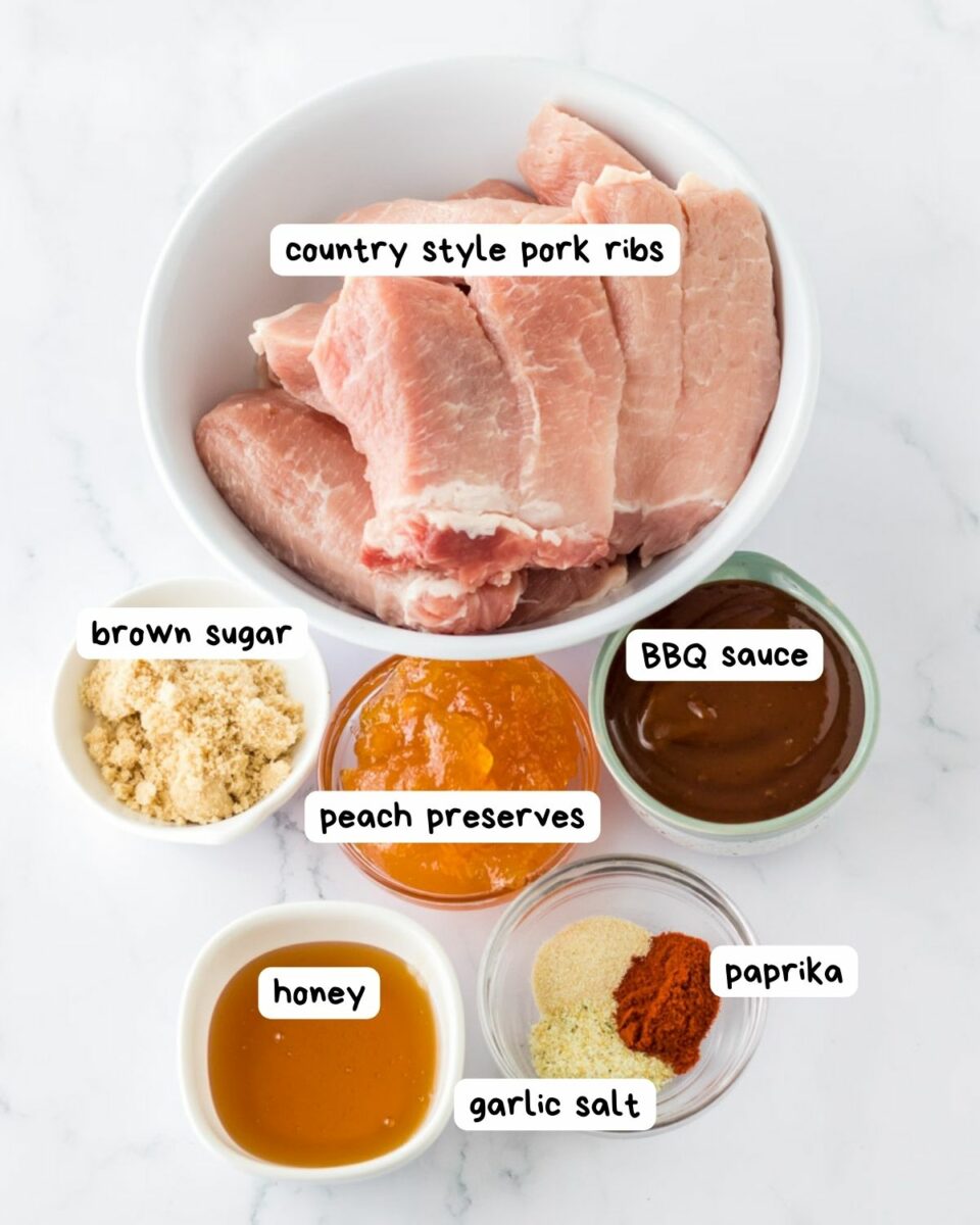 ingredients for slow cooker ribs.