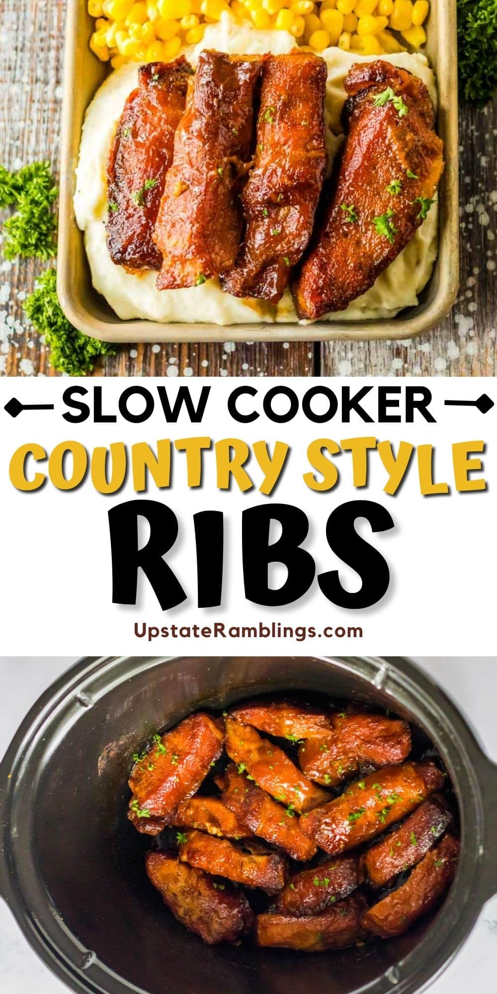 Finger-licking Slow Cooker Country Style Ribs Recipe - Upstate Ramblings