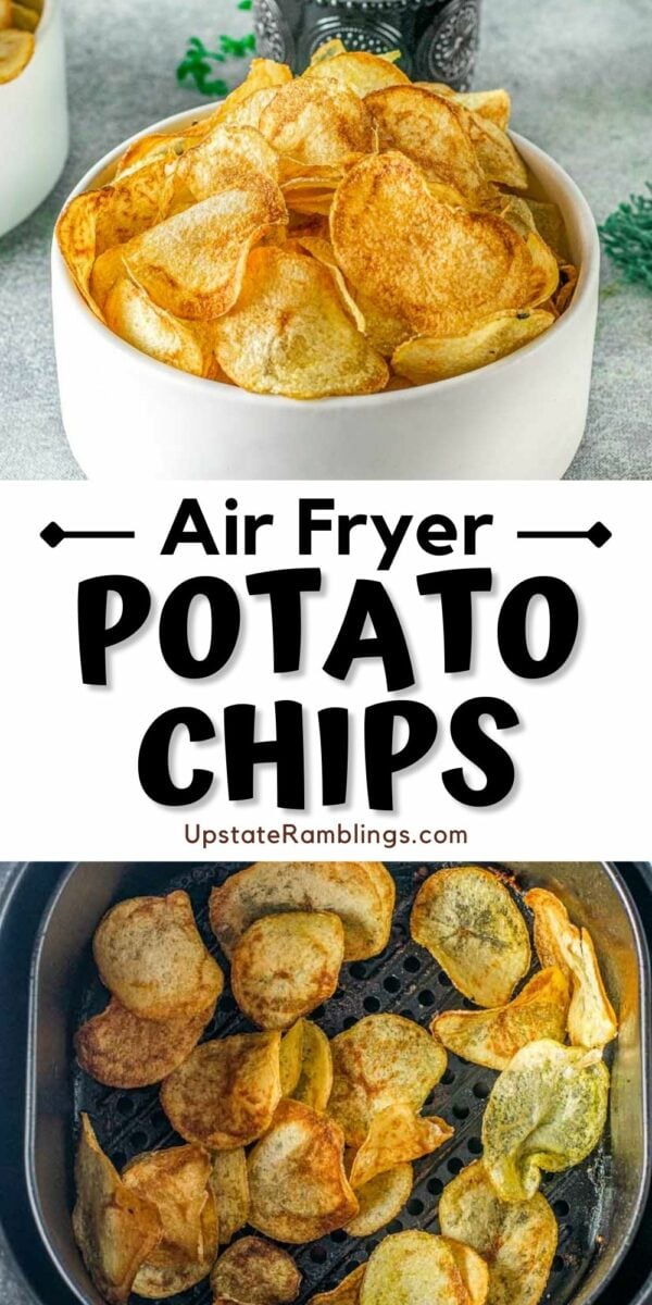 pinterest collage for air fryer potato chips.