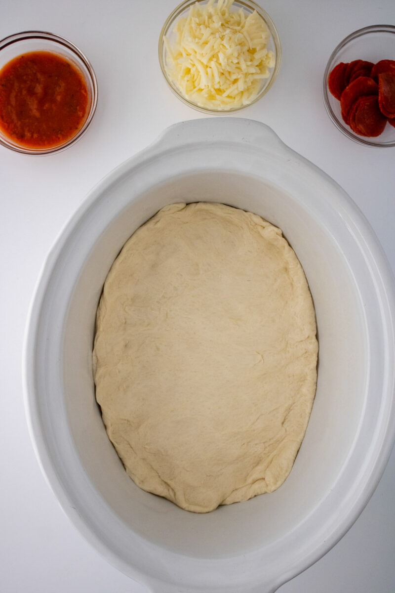 pizza dough in the slow cooker.