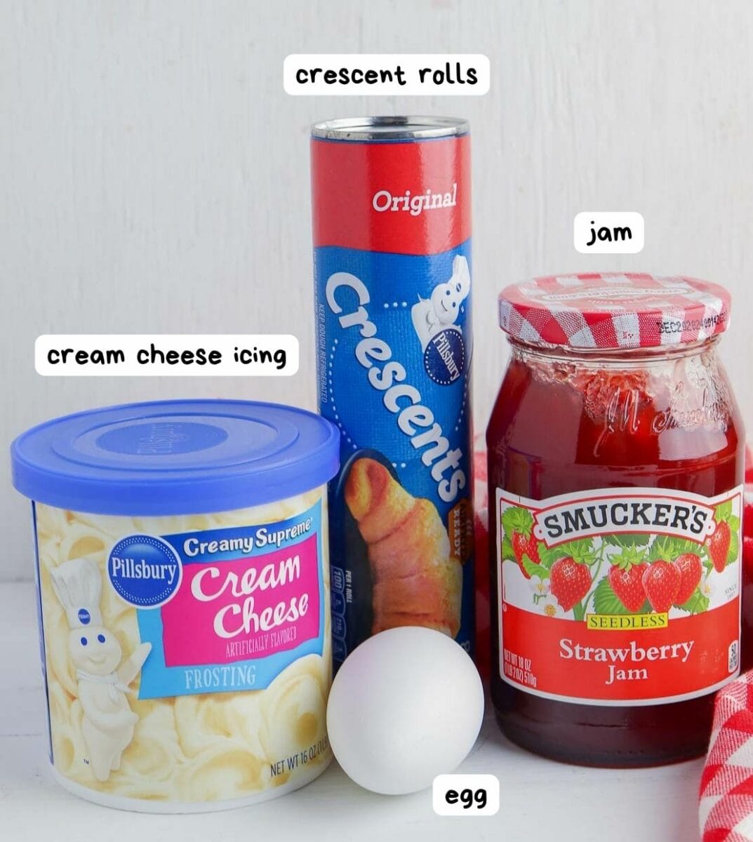 jam crescent roll ingredients in a labeled photo.