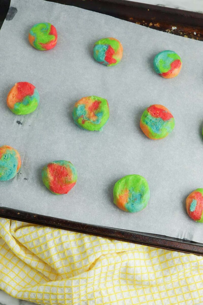 Cookies on a baking sheet.