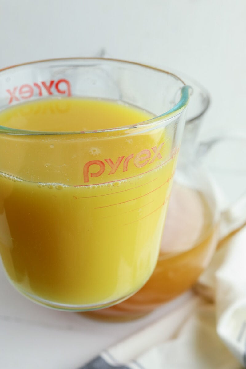 Add the orange juice.