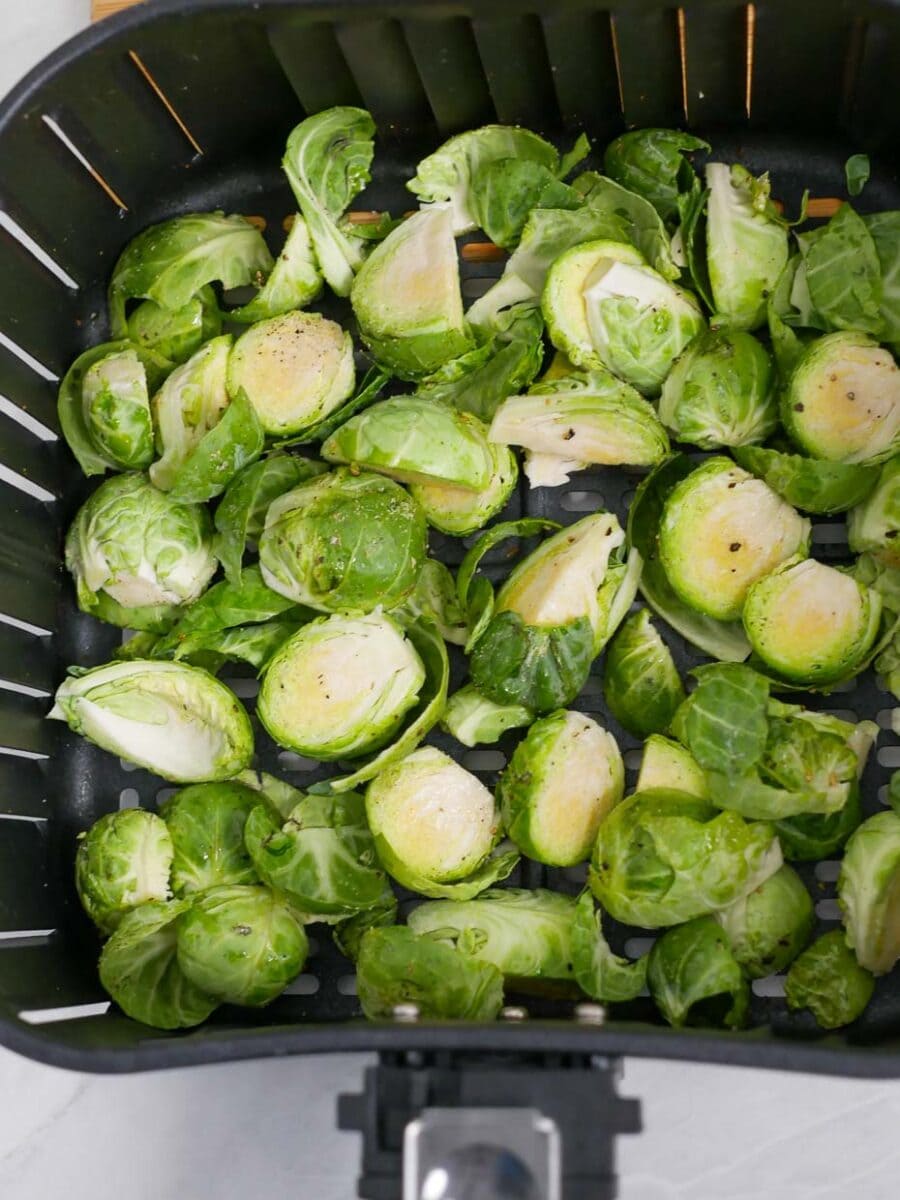 Brussel sprouts in an air fryer.