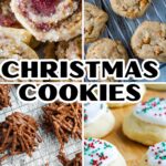 A festive assortment of mouthwatering Christmas cookies, artfully arranged in a delightful collage.