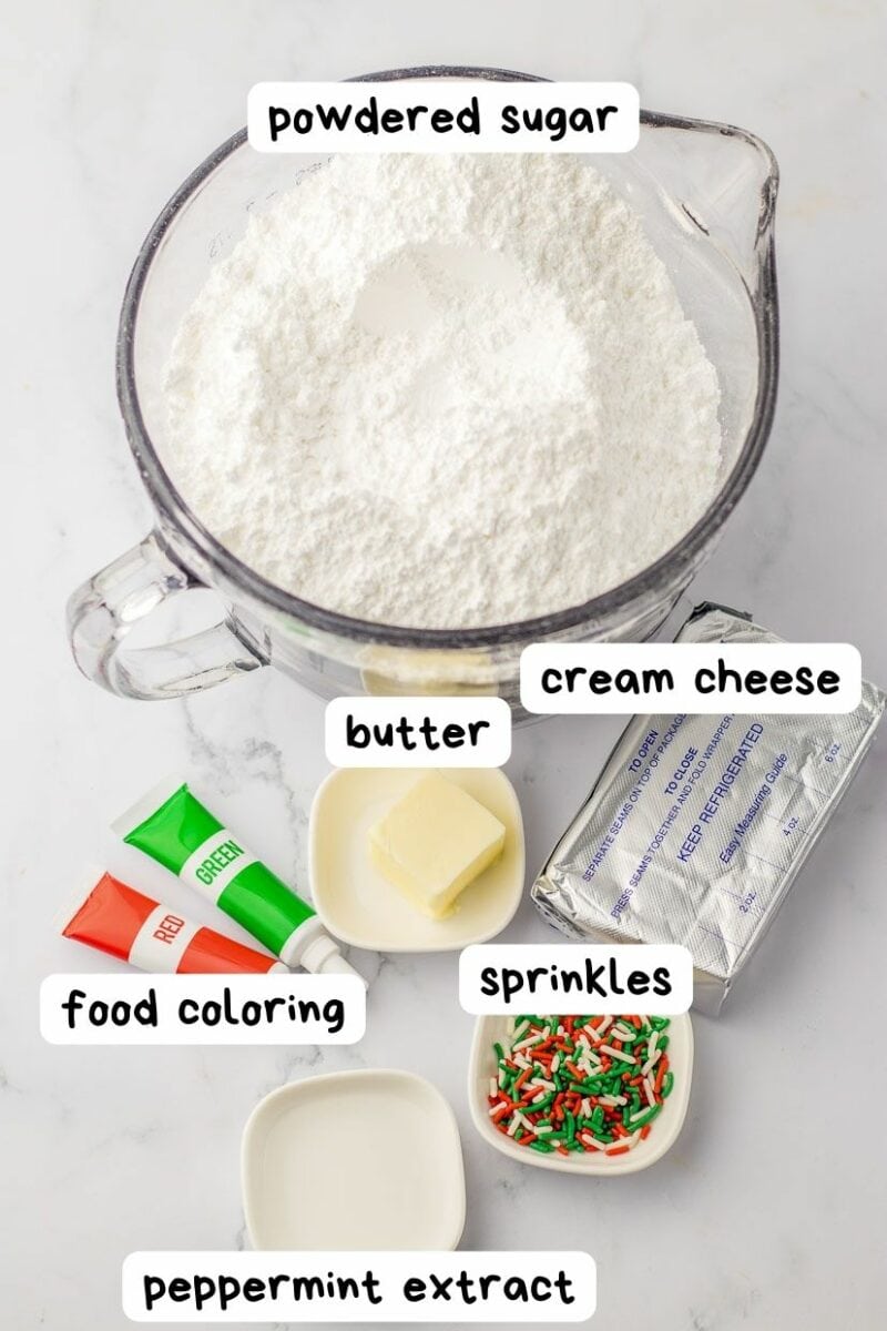 A bowl of ingredients for a christmas cookie recipe.