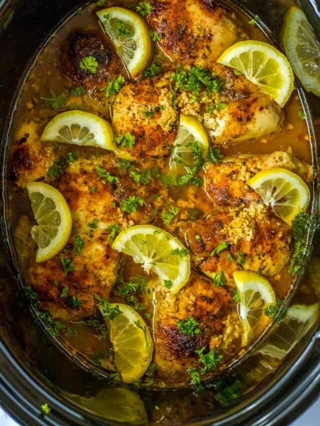 Lemon Chicken Thighs in the Slow Cooker