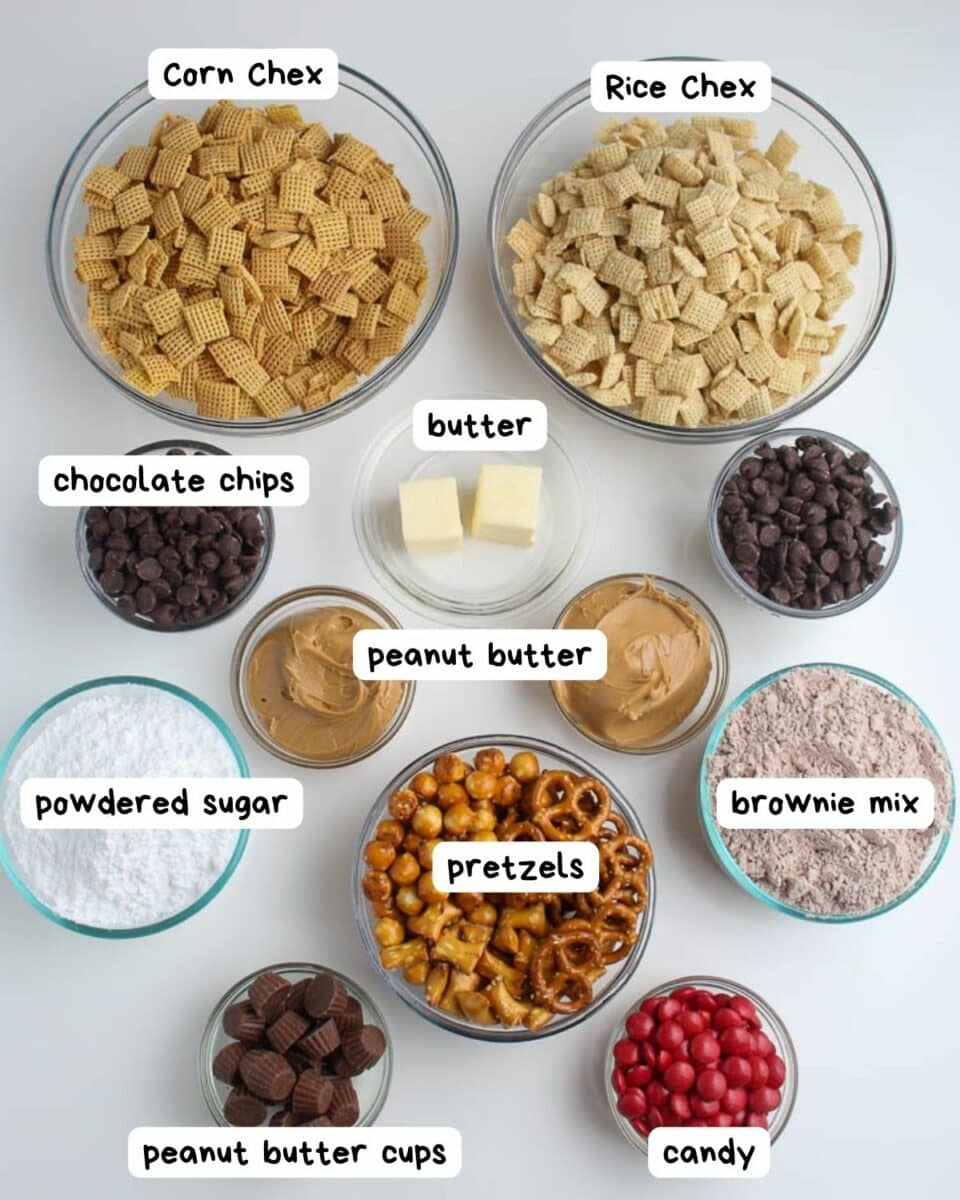 A list of ingredients for a peanut butter cookie.